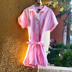 NWT J Crew 💕 Pink 🌸 Romper /Jumpsuit shorts/short sleeves